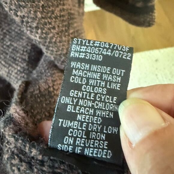 I.N. Studio Longline Brown Black Houndstooth Cardigan L - Picture 7 of 7